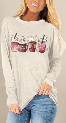 Womens Love Heart Raglans T-Shirts Casual Long Sleeve Valentine's Day Graphic Tees Tops