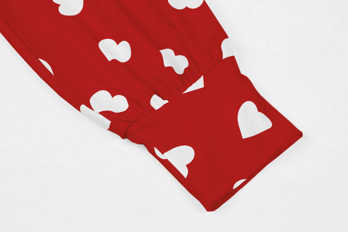 Womens Long Sleeve Heart Prints Blouse Crew Neck Valentines Tshirt Sweatshirt