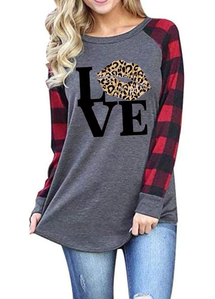 Womens Love Heart Raglans T-Shirts Casual Long Sleeve Valentine's Day Graphic Tees Tops