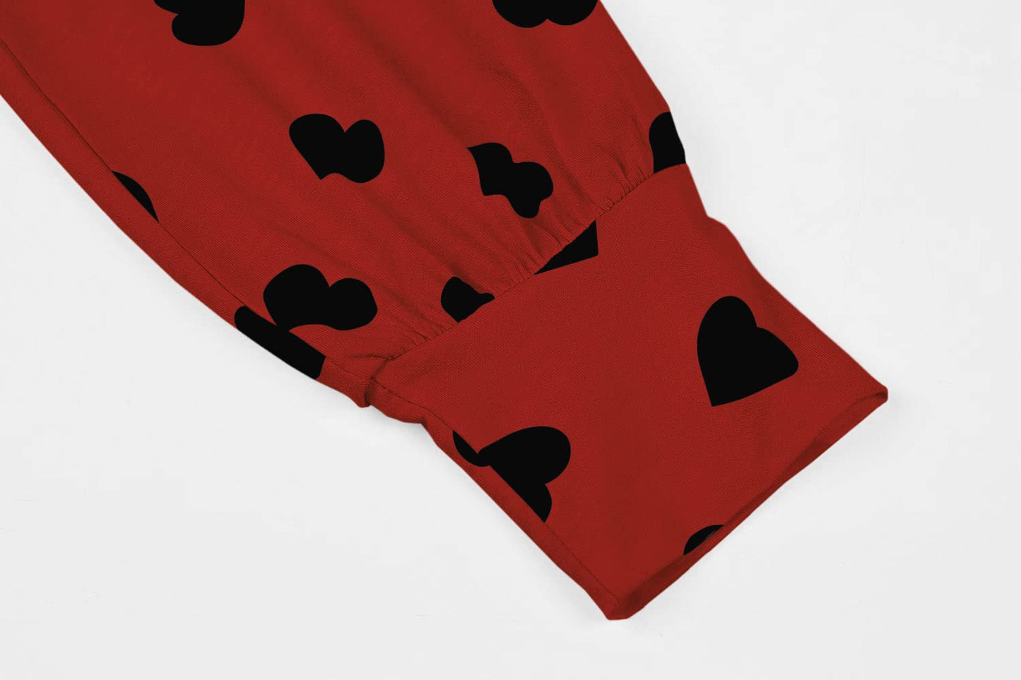 Womens Long Sleeve Heart Prints Blouse Crew Neck Valentines Tshirt Sweatshirt