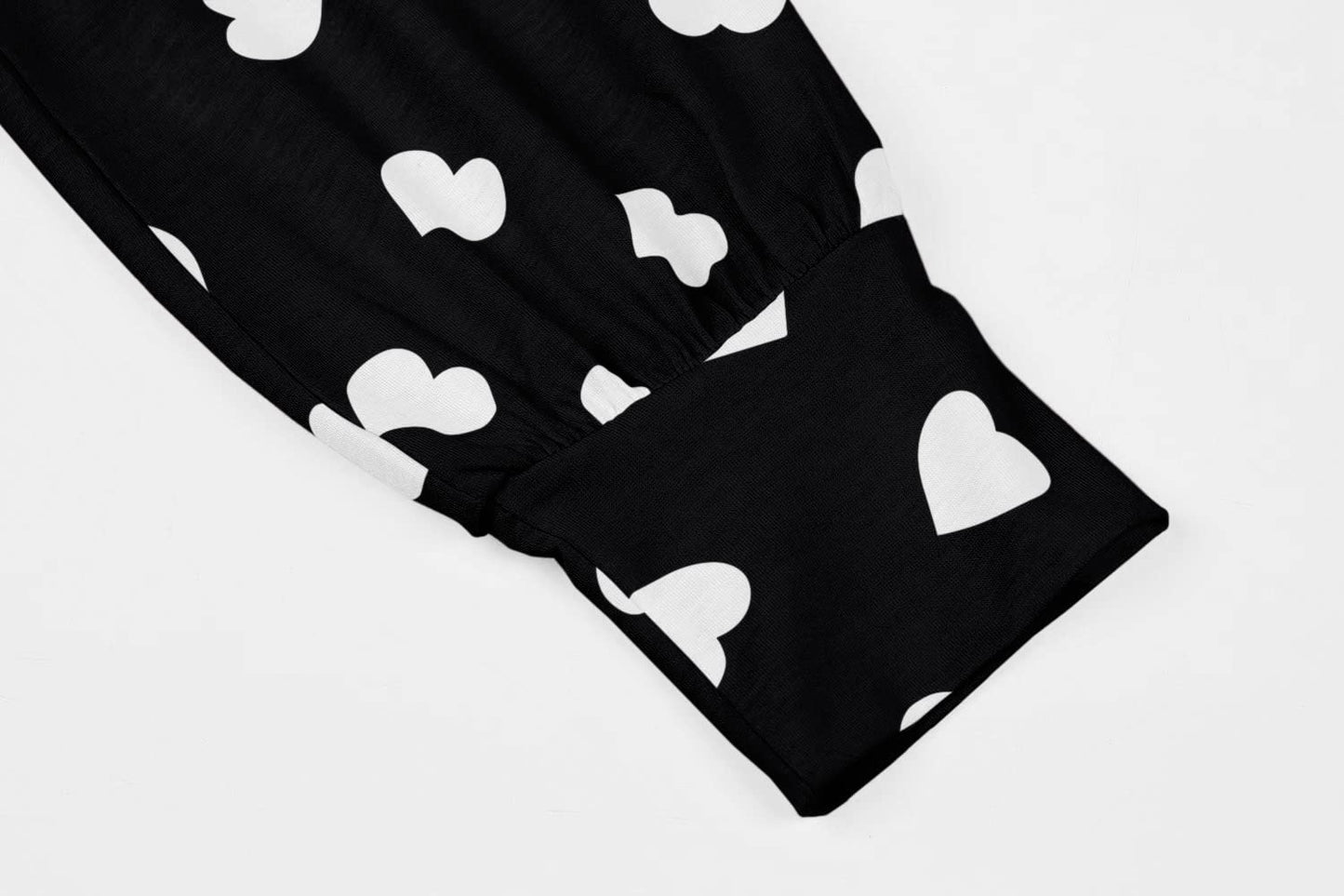 Womens Long Sleeve Heart Prints Blouse Crew Neck Valentines Tshirt Sweatshirt