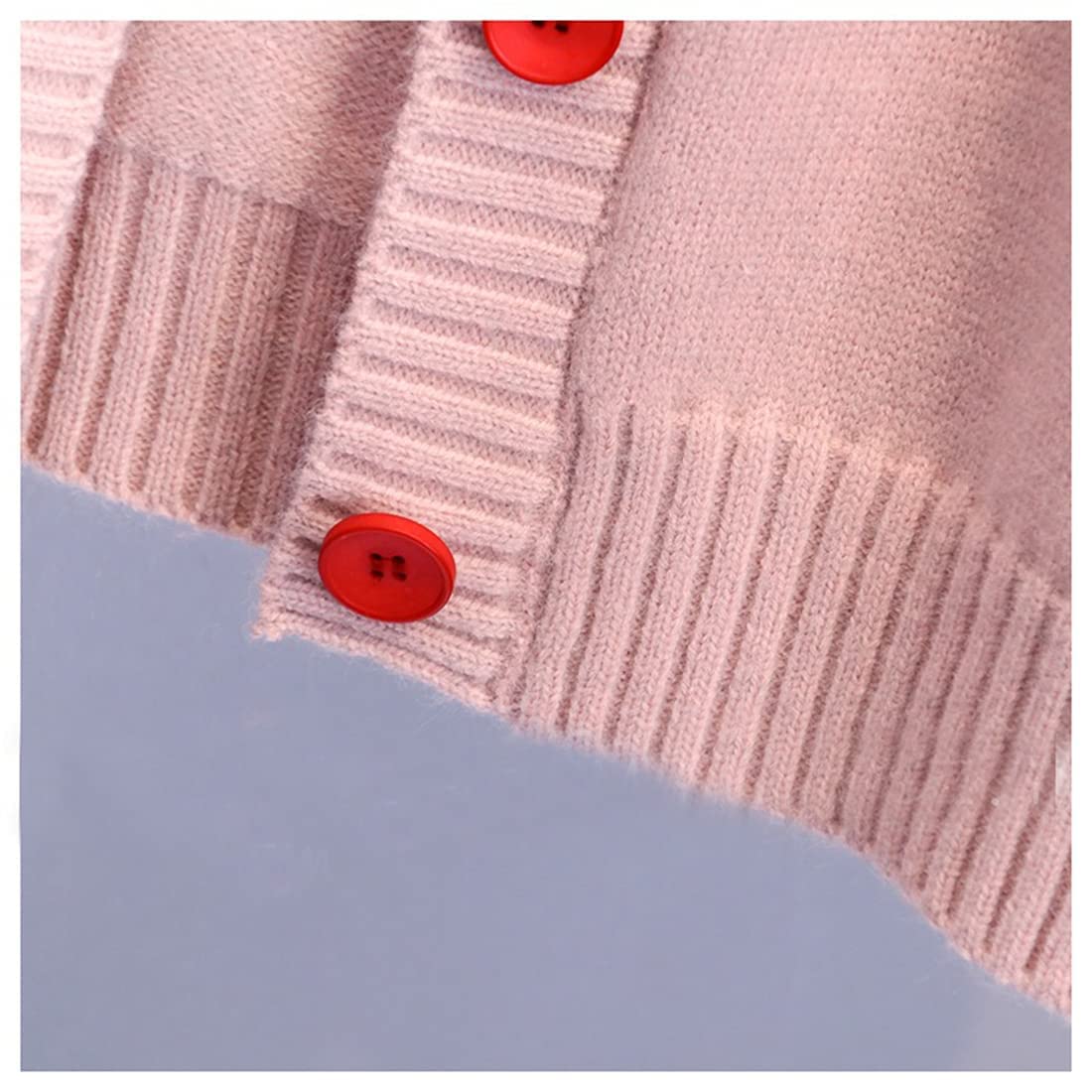 FindThy Women's Cute Cardigan Sweater Kawaii Love Heart Print Y2K Button Knitted Outerwear