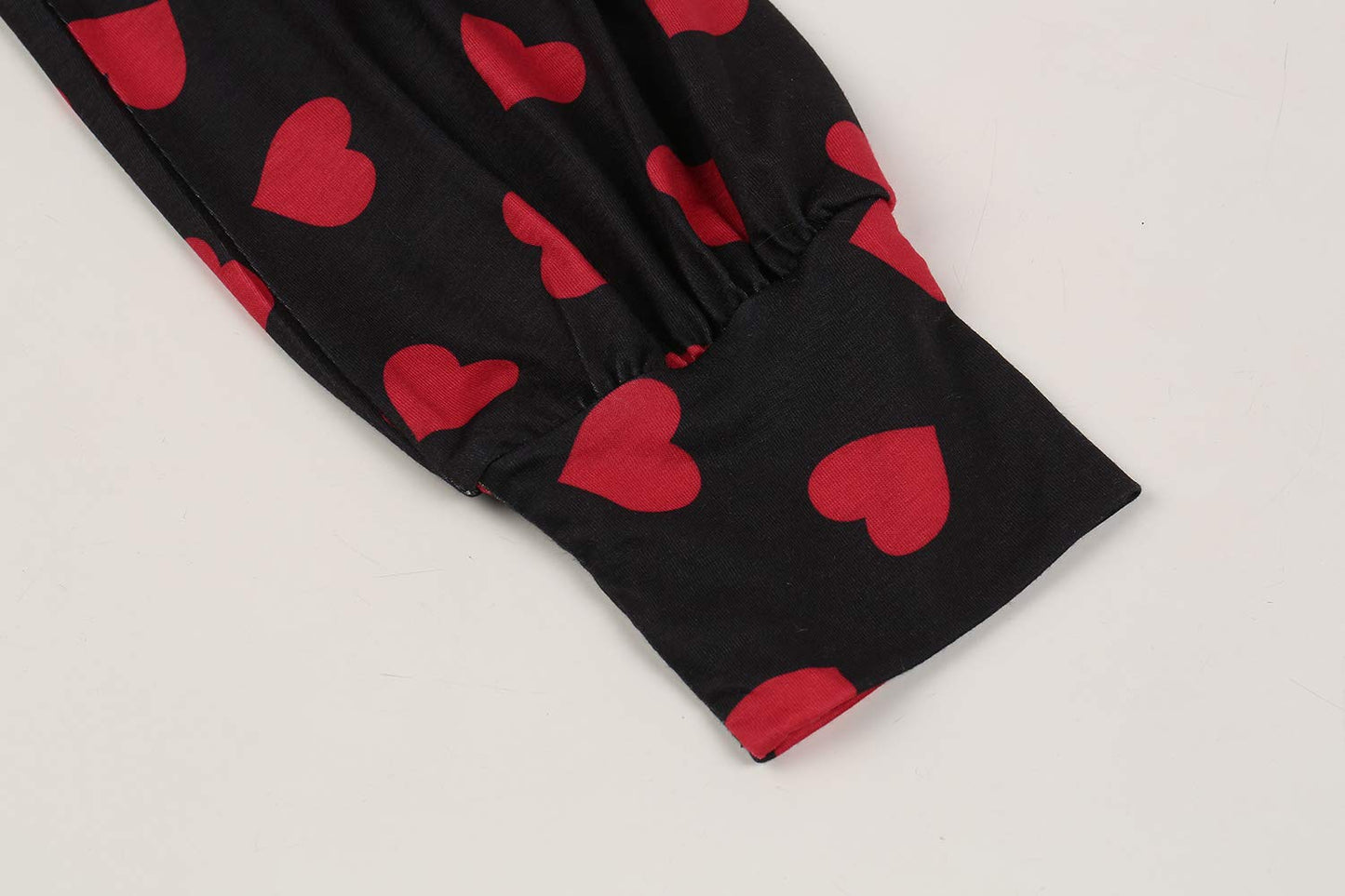 Womens Long Sleeve Heart Prints Blouse Crew Neck Valentines Tshirt Sweatshirt