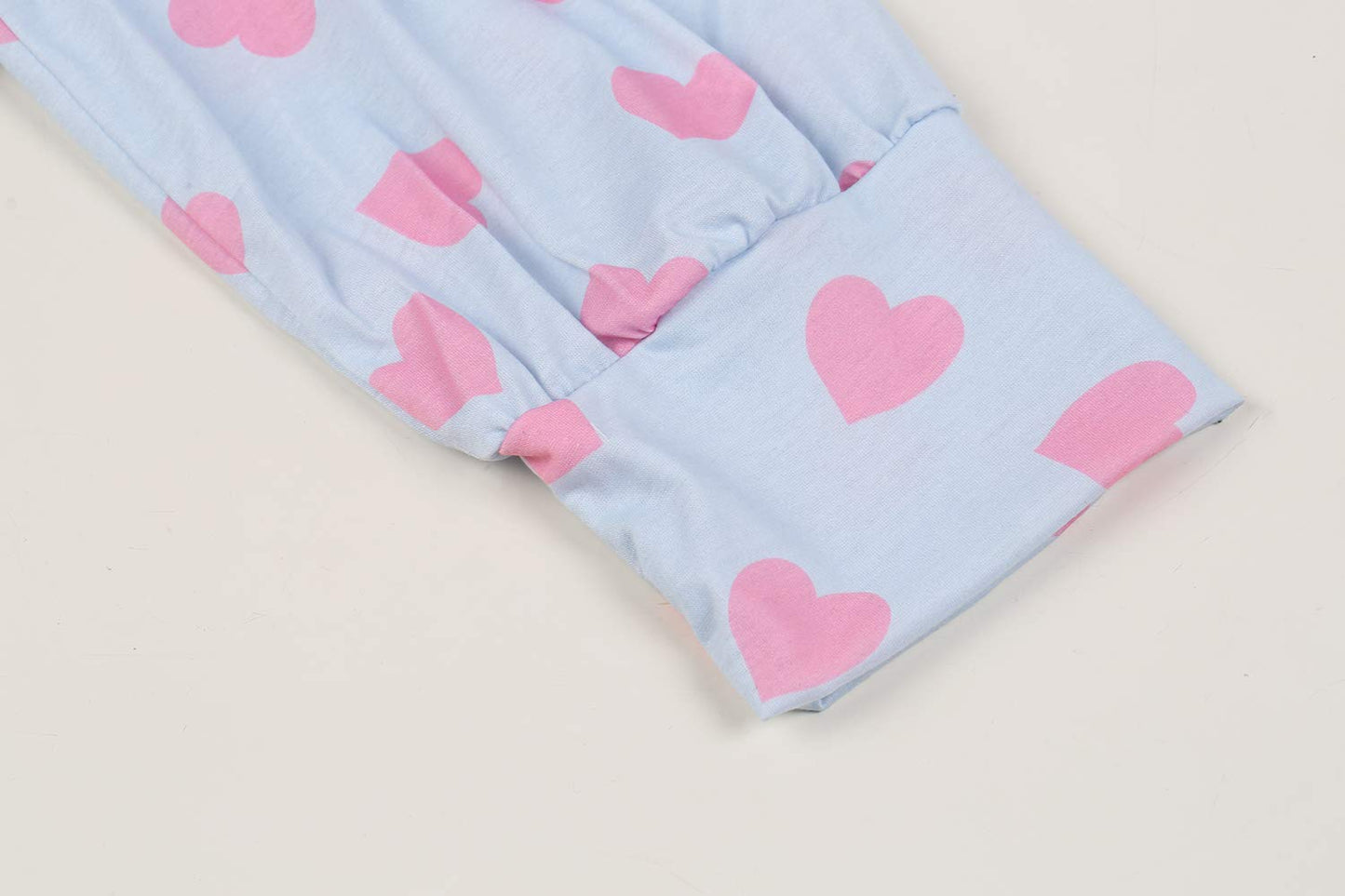Womens Long Sleeve Heart Prints Blouse Crew Neck Valentines Tshirt Sweatshirt