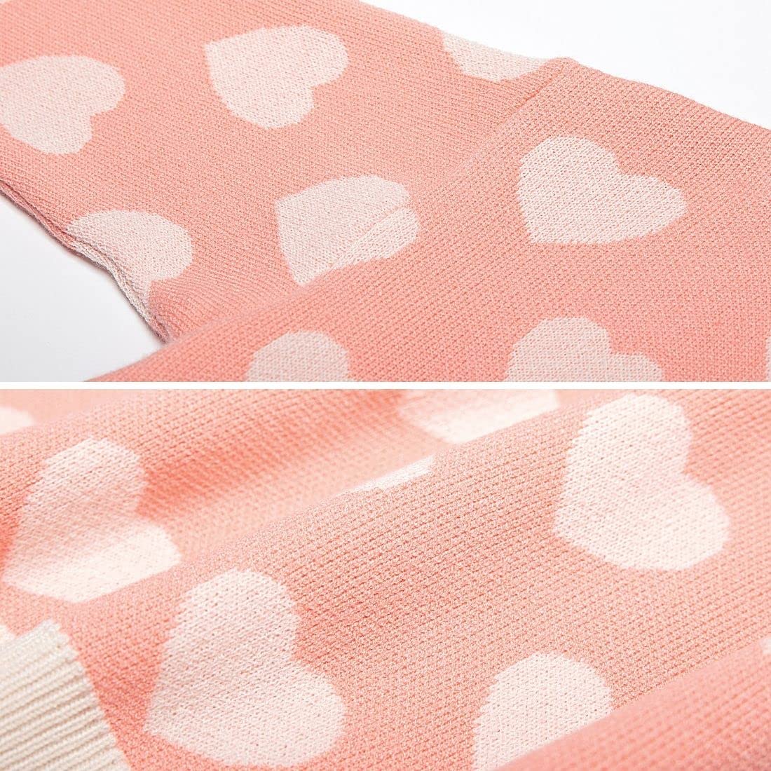 FindThy Women's Cute Cardigan Sweater Kawaii Love Heart Print Y2K Button Knitted Outerwear