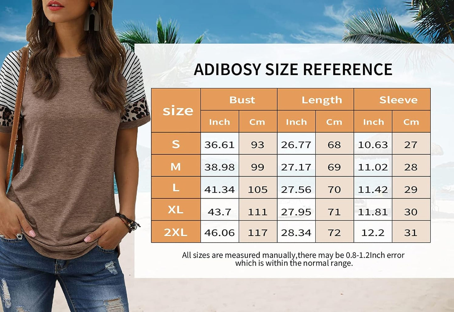 Women Summer Casual Shirts: Short Sleeve Striped Tunic Tops - Womens Crew Neck Tee Tshirt Blouses