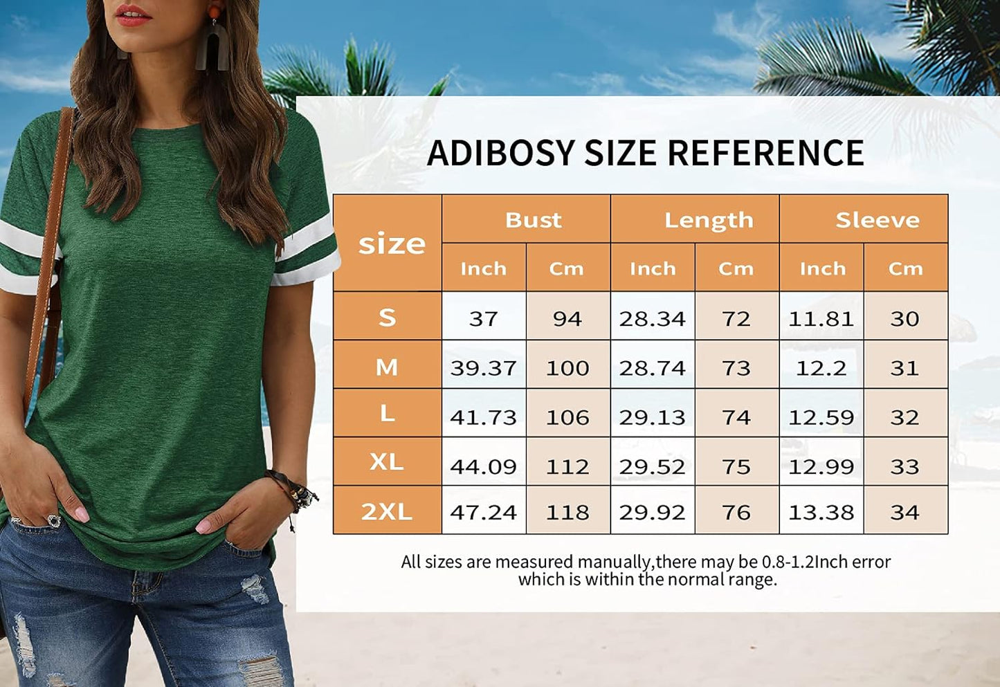 Women Summer Casual Shirts: Short Sleeve Striped Tunic Tops - Womens Crew Neck Tee Tshirt Blouses