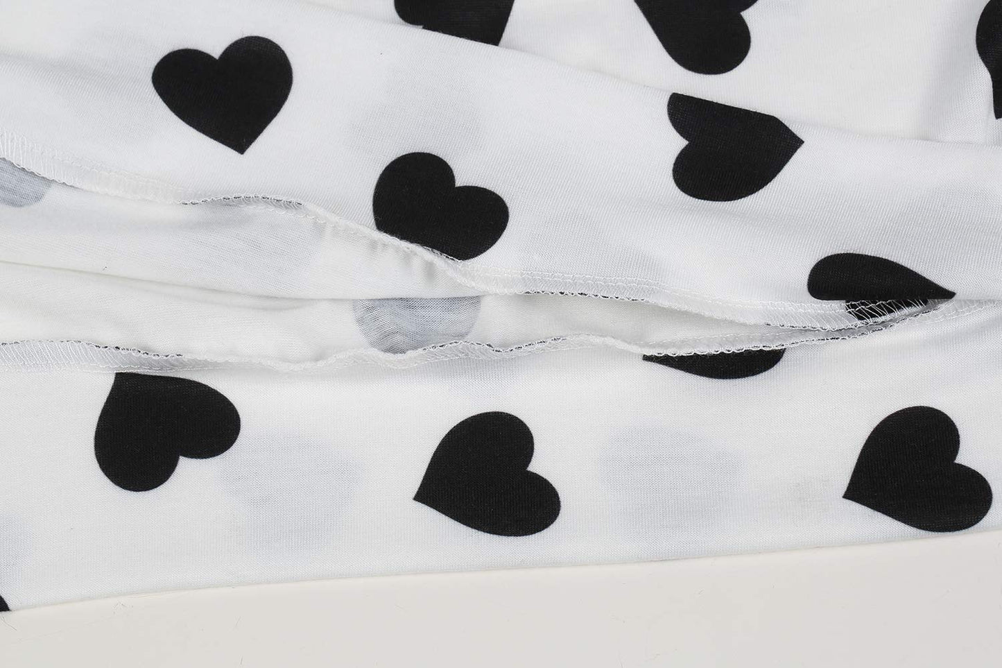 Womens Long Sleeve Heart Prints Blouse Crew Neck Valentines Tshirt Sweatshirt