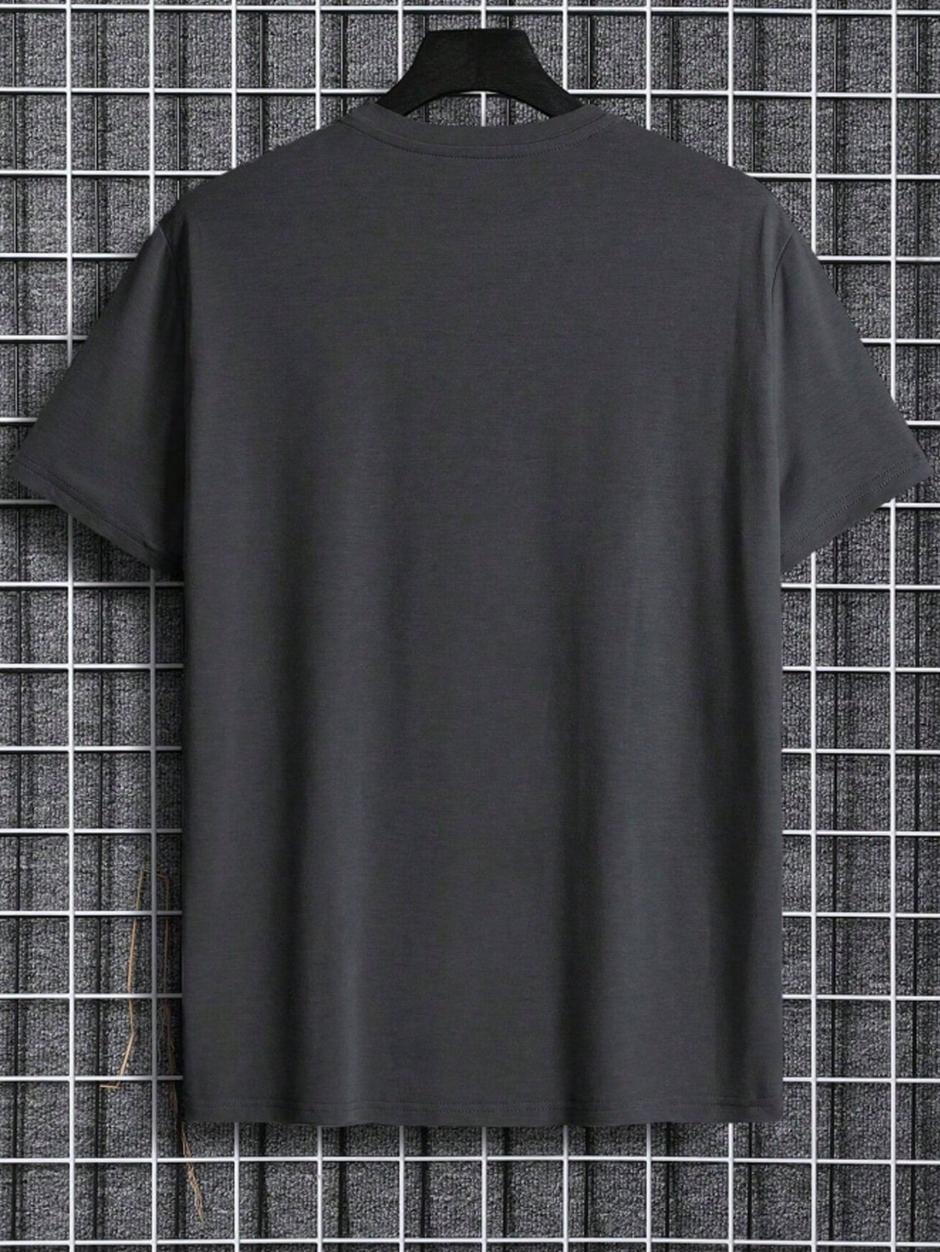 Men's Round Neck Planet Print Short Sleeve Casual Loose Fit T-Shirt