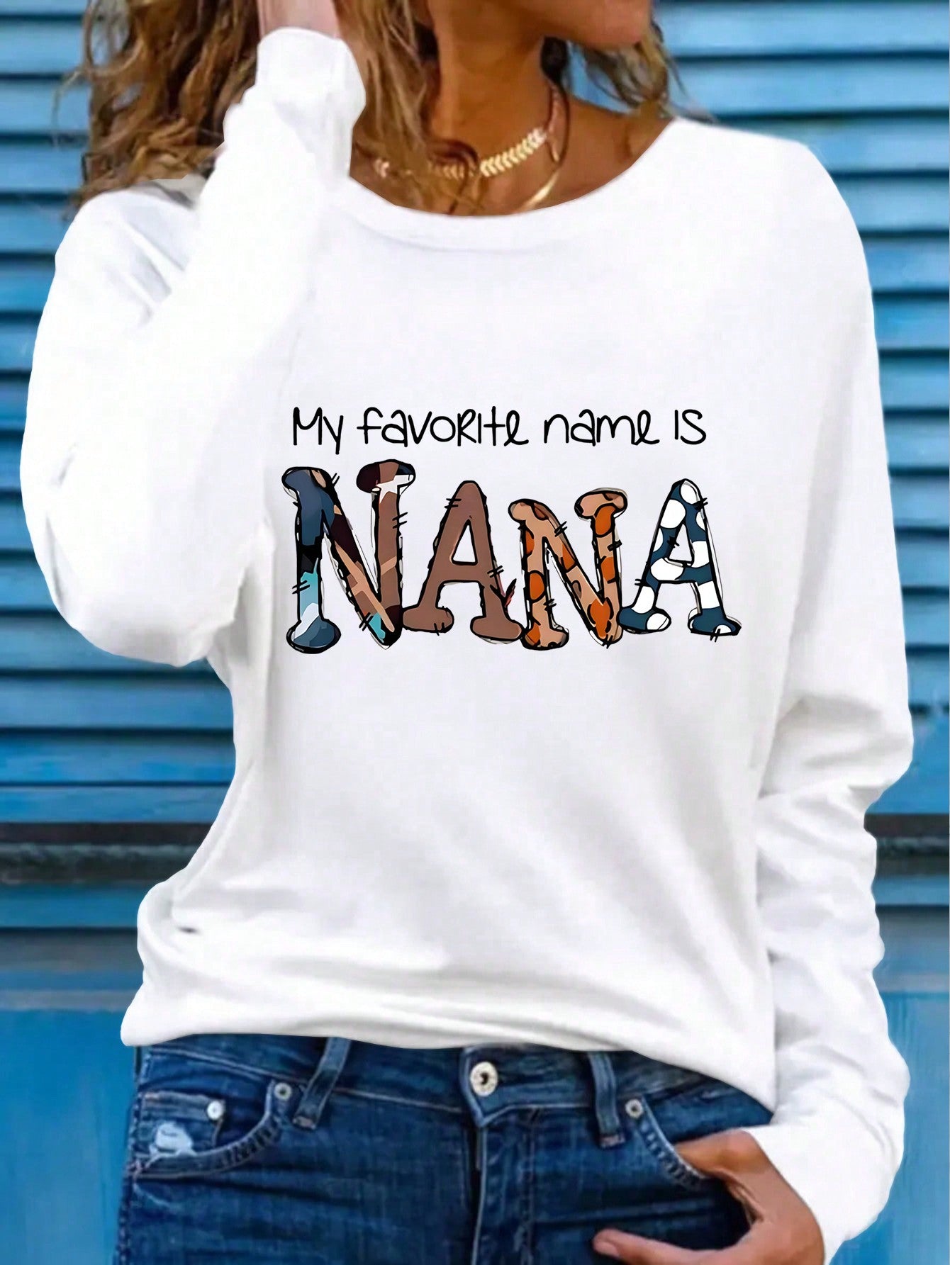 Women's Round Neck Long Sleeve Cat Print Casual T-Shirt For New Year Clothes Graphic Tees Women Tops For Spring Outfit