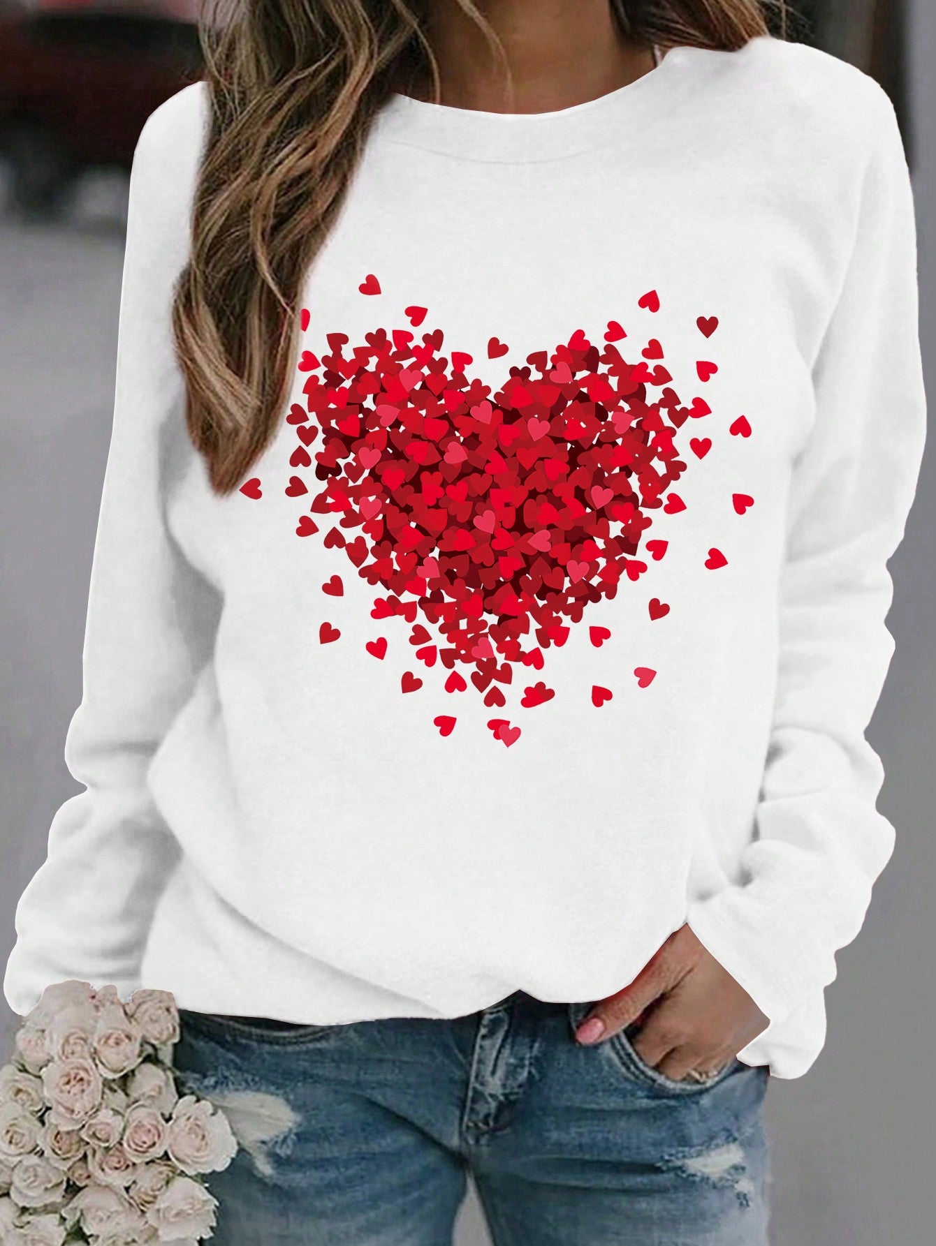 Women's Round Neck Long Sleeve Cat Print Casual T-Shirt For New Year Clothes Graphic Tees Women Tops For Spring Outfit