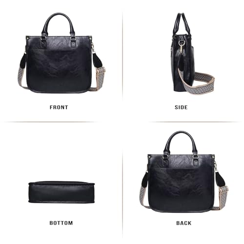 Vegan Leather Crossbody Bags for Women, Crossbody Purse with Guitar Strap Zipped Pockets Handbag