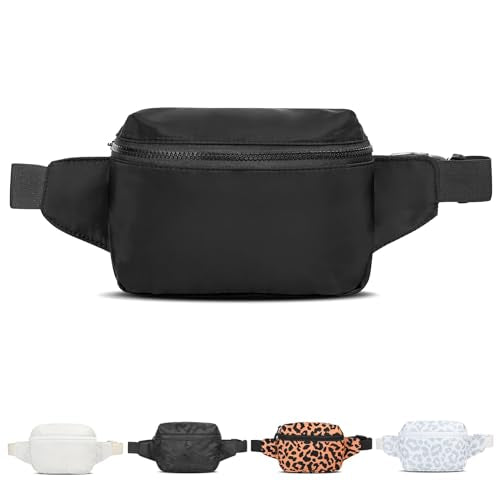 VOROLO Fanny Pack Christmas Gift For Women And Men Crossbody Bag Belt Bag Bum Bag with Adjustable Strap for Sports Black
