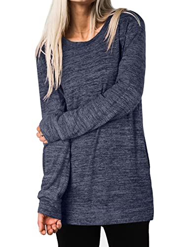 Womens Casual Sweatshirts Long Sleeve Shirts Oversized With Pocket Tunic Tops