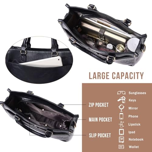Vegan Leather Crossbody Bags for Women, Crossbody Purse with Guitar Strap Zipped Pockets Handbag
