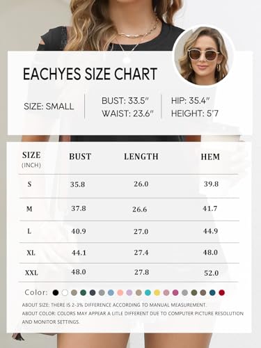 Women's Short Sleeve T Shirts Crew Neck Ripped Cut Out Summer Casual Basic Tees Tops