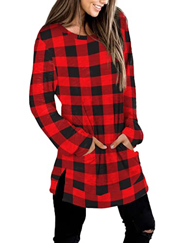 Womens Casual Sweatshirts Long Sleeve Shirts Oversized With Pocket Tunic Tops