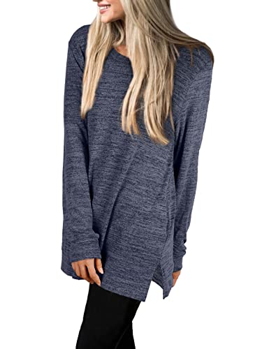 Womens Casual Sweatshirts Long Sleeve Shirts Oversized With Pocket Tunic Tops