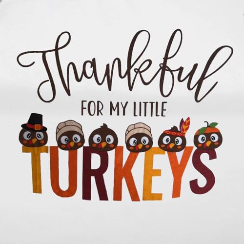 Thankful for My Little Turkeys Shirt Women Thanksgiving Tshirt Cute Graphic Raglan 3/4 Sleeve Baseball Tee Tops