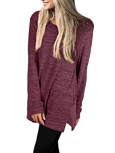 Womens Casual Sweatshirts Long Sleeve Shirts Oversized With Pocket Tunic Tops