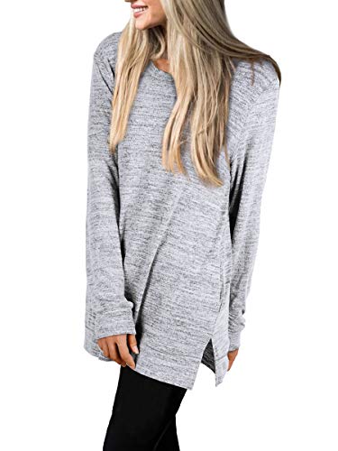 Womens Casual Sweatshirts Long Sleeve Shirts Oversized With Pocket Tunic Tops