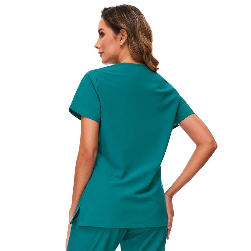 COZYFIT Scrub Tops for Woman - Soft Stretch, V-Neck Top Scrubs with 3 Pockets, Easy Care for Women
