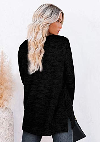 Womens Casual Sweatshirts Long Sleeve Shirts Oversized With Pocket Tunic Tops