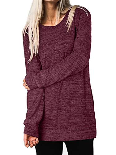 Womens Casual Sweatshirts Long Sleeve Shirts Oversized With Pocket Tunic Tops