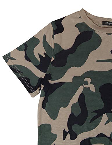 Womens Leopard Print Tops Short Sleeve Round Neck Casual T Shirts Tees