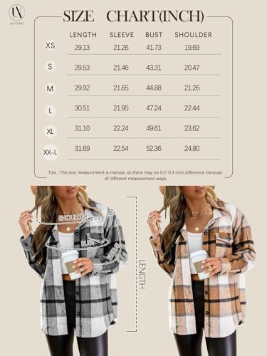 Womens Fall Outfits Fashion Clothes Shackets Flannel Plaid Button Down Long Sleeve Shirts Jackets 2024