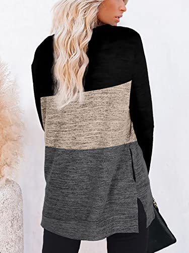 Womens Casual Sweatshirts Long Sleeve Shirts Oversized With Pocket Tunic Tops