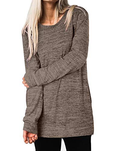 Womens Casual Sweatshirts Long Sleeve Shirts Oversized With Pocket Tunic Tops