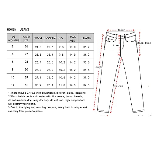 Women's High Rise Skinny Stretch Ripped Jeans High Waisted Destroyed Denim Pants