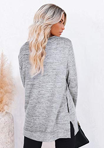 Womens Casual Sweatshirts Long Sleeve Shirts Oversized With Pocket Tunic Tops