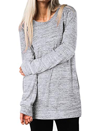 Womens Casual Sweatshirts Long Sleeve Shirts Oversized With Pocket Tunic Tops