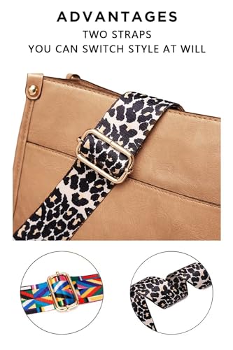 Vegan Leather Crossbody Bags for Women, Crossbody Purse with Guitar Strap Zipped Pockets Handbag