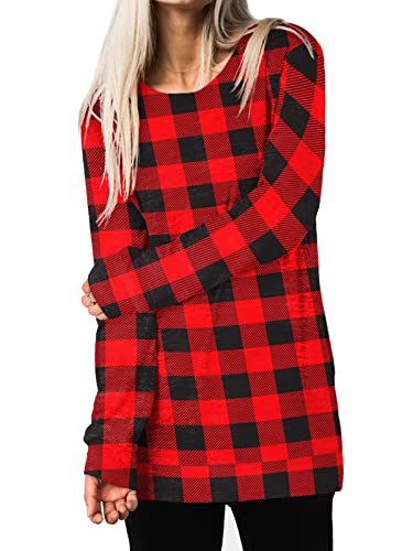 Womens Casual Sweatshirts Long Sleeve Shirts Oversized With Pocket Tunic Tops