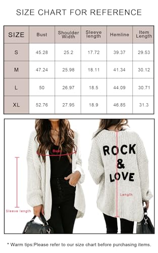 PRETTYGARDEN Women's Long Sleeve Open Front Knit Cardigans Sweaters Soft Loose Draped Coat Outerwear