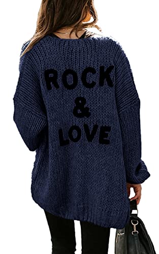 PRETTYGARDEN Women's Long Sleeve Open Front Knit Cardigans Sweaters Soft Loose Draped Coat Outerwear
