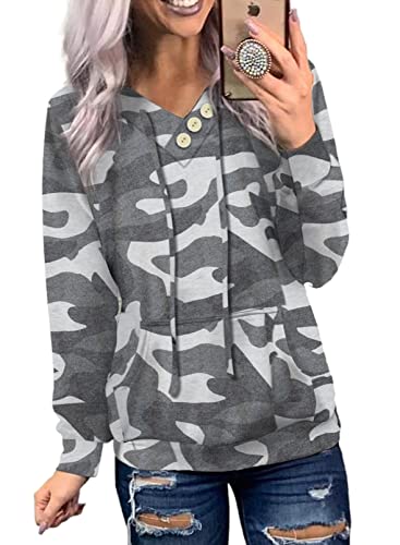 Women's Casual Long Sleeve Hoodies Sweatshirts Drawstring Pullover Tunic Tops With Pockets