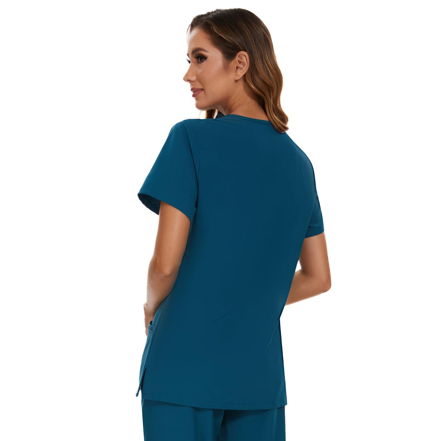 COZYFIT Scrub Tops for Woman - Soft Stretch, V-Neck Top Scrubs with 3 Pockets, Easy Care for Women