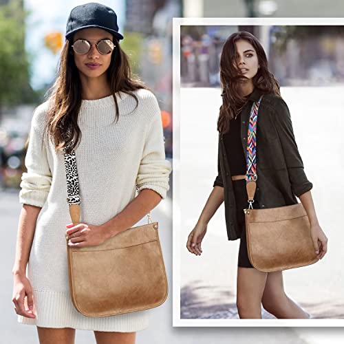Vegan Leather Crossbody Bags for Women, Crossbody Purse with Guitar Strap Zipped Pockets Handbag