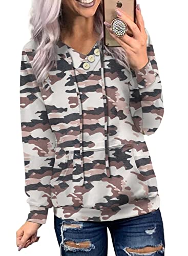 Women's Casual Long Sleeve Hoodies Sweatshirts Drawstring Pullover Tunic Tops With Pockets