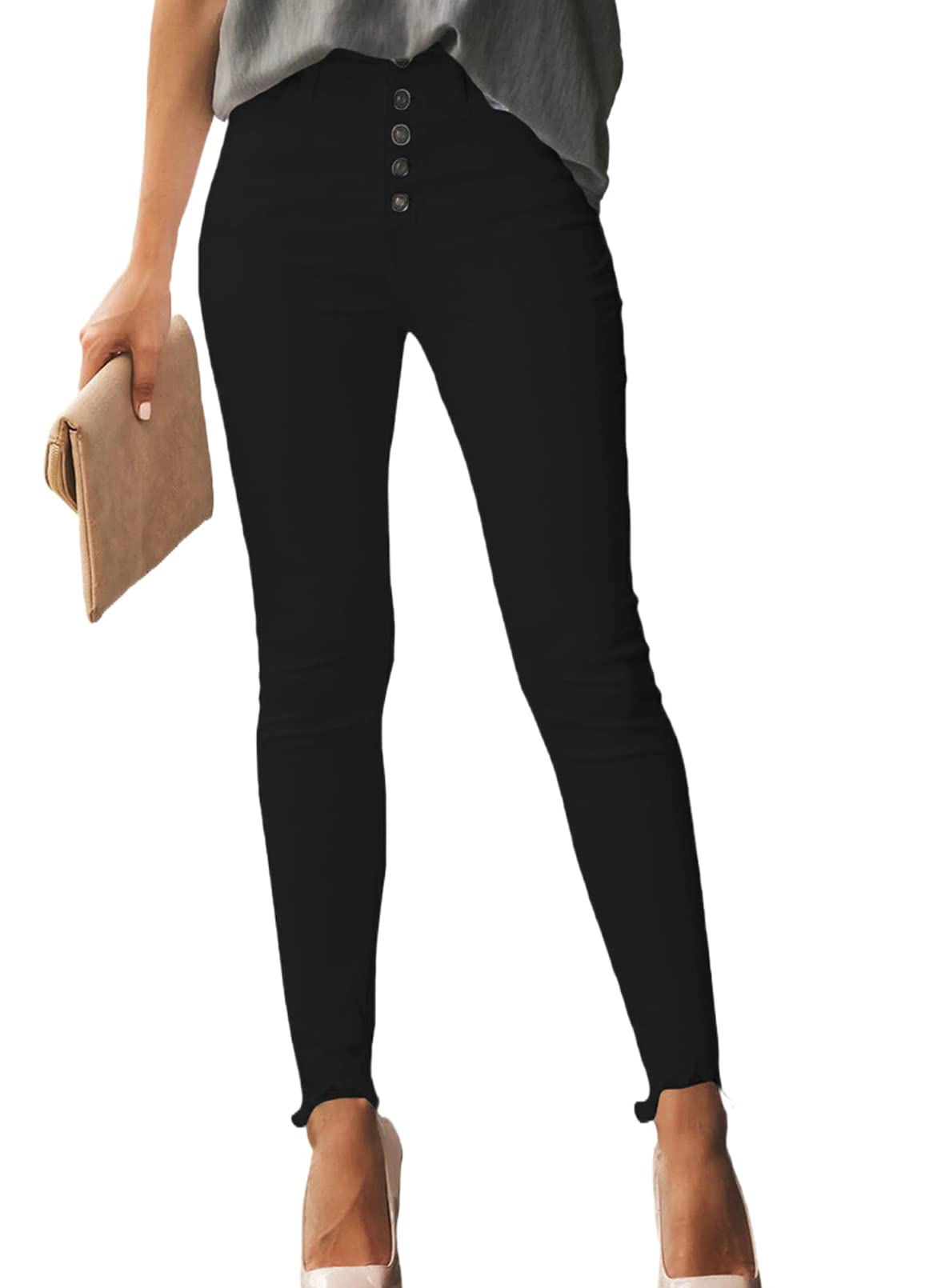 Women's Ripped Jeans Straight Leg Distressed Boyfriend Denim Pants