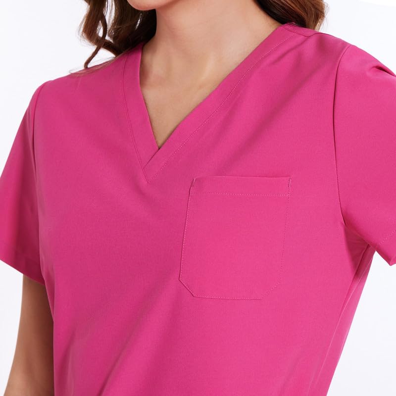 COZYFIT Scrub Tops for Woman - Soft Stretch, V-Neck Top Scrubs with 3 Pockets, Easy Care for Women