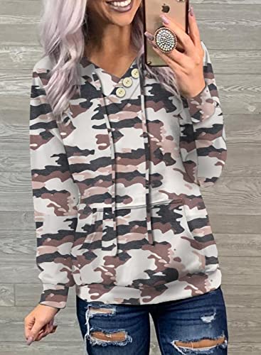 Women's Casual Long Sleeve Hoodies Sweatshirts Drawstring Pullover Tunic Tops With Pockets