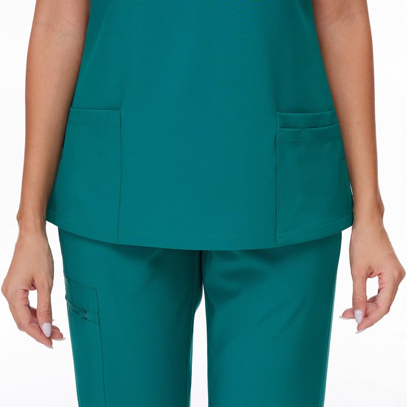 COZYFIT Scrub Tops for Woman - Soft Stretch, V-Neck Top Scrubs with 3 Pockets, Easy Care for Women