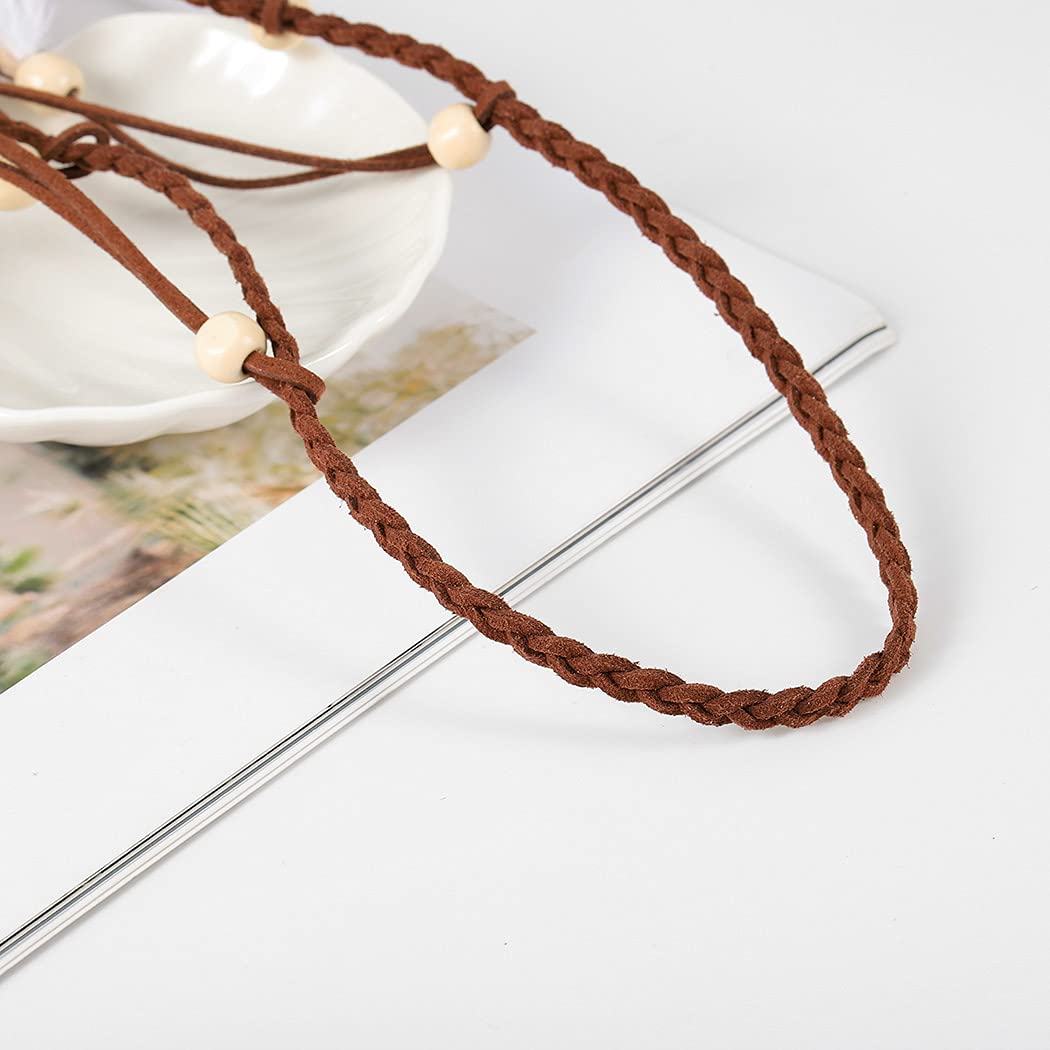 Bohemian Feather Hairband Feather Tassel Rope