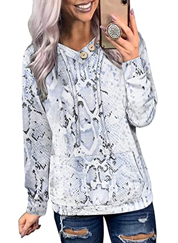 Women's Casual Long Sleeve Hoodies Sweatshirts Drawstring Pullover Tunic Tops With Pockets