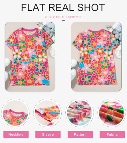 Womens Casual Polka Dot Tops Crewneck Short Sleeve T Shirts Fashion 2024 Spring Summer Loose Fit Shirts